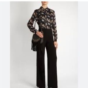 EUC Diane Von Furstenberg Chrissie Printed Silk Shirt In Black Size 2